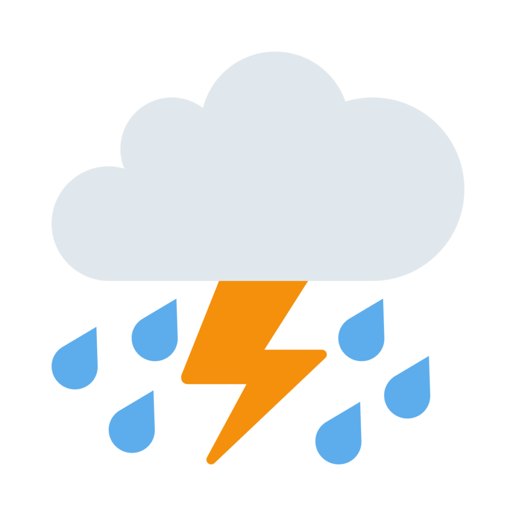 Cloud With Lightning And Rain Emoji