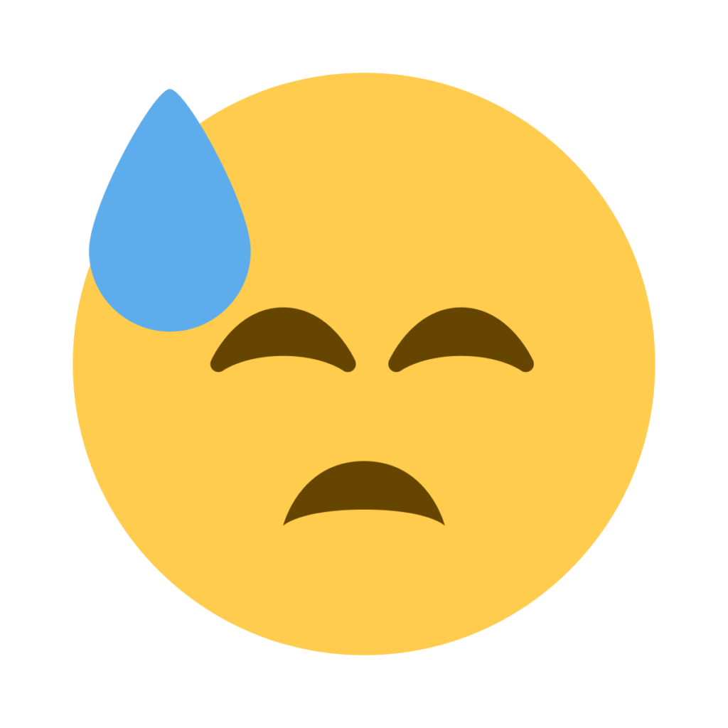 Downcast Face With Sweat Emoji