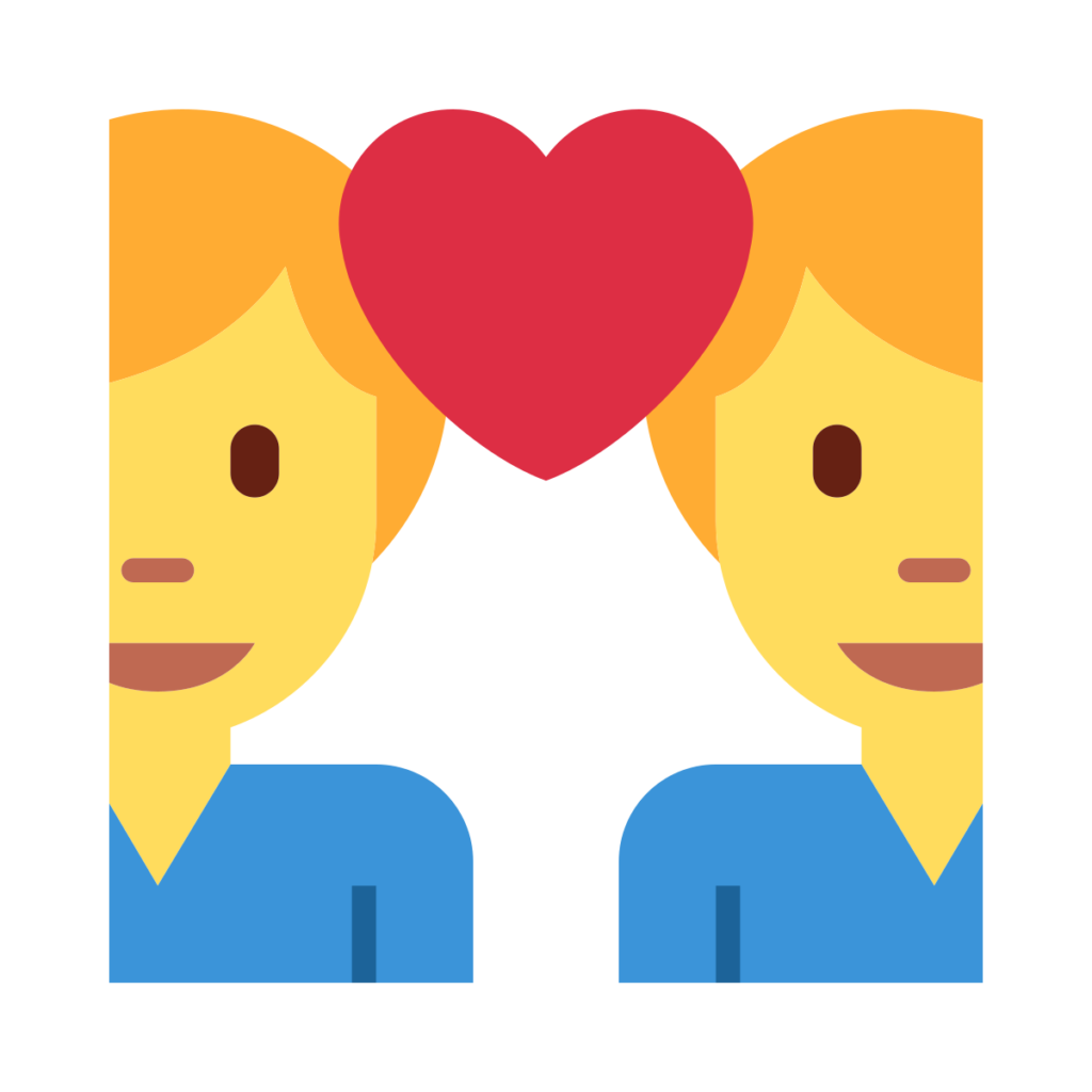 Couple with Heart Man Man Emoji