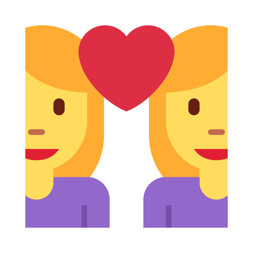 Couple with Heart Woman Woman Emoji